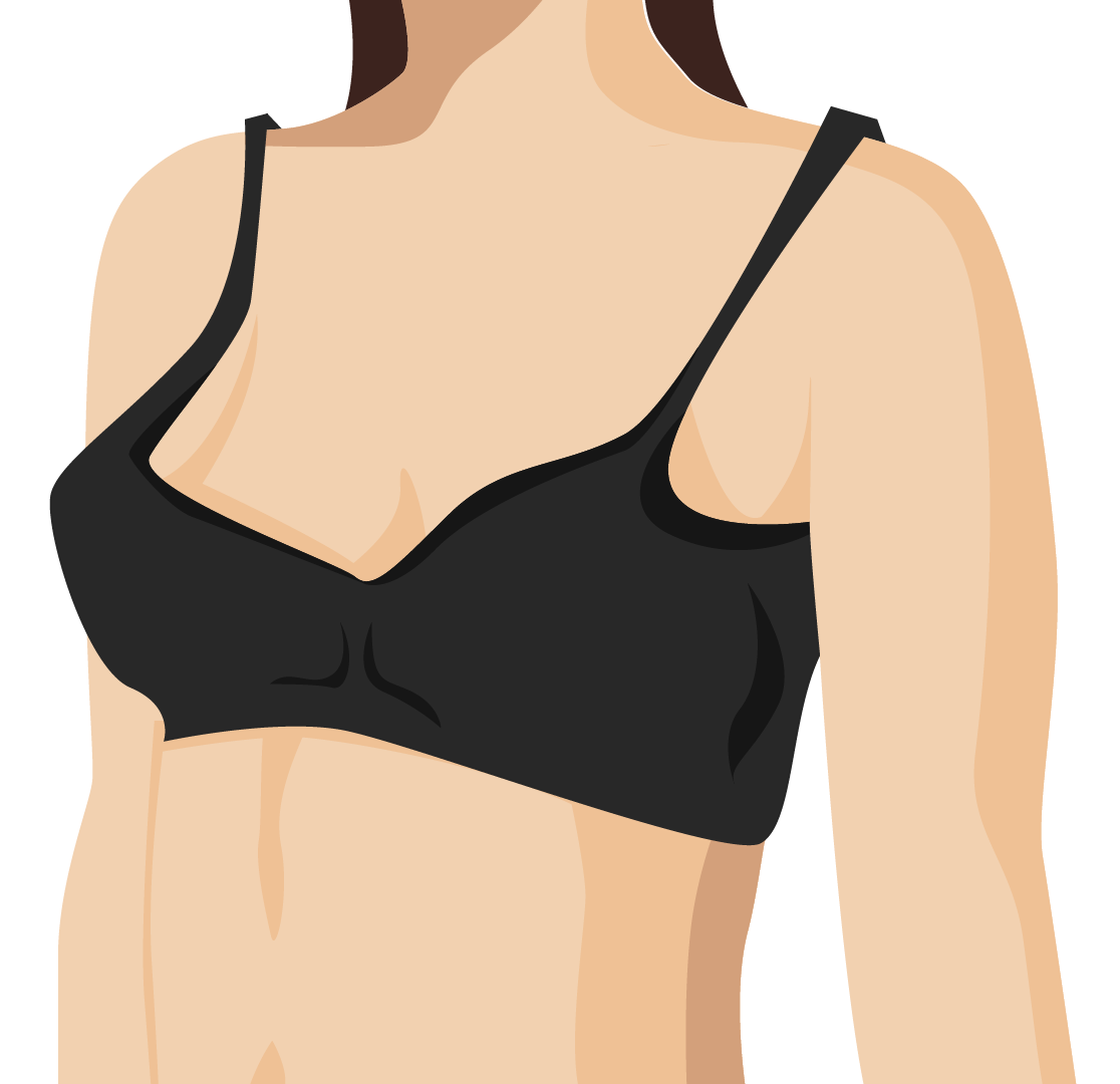 Bra cup too big, gaping on chest on top of boob