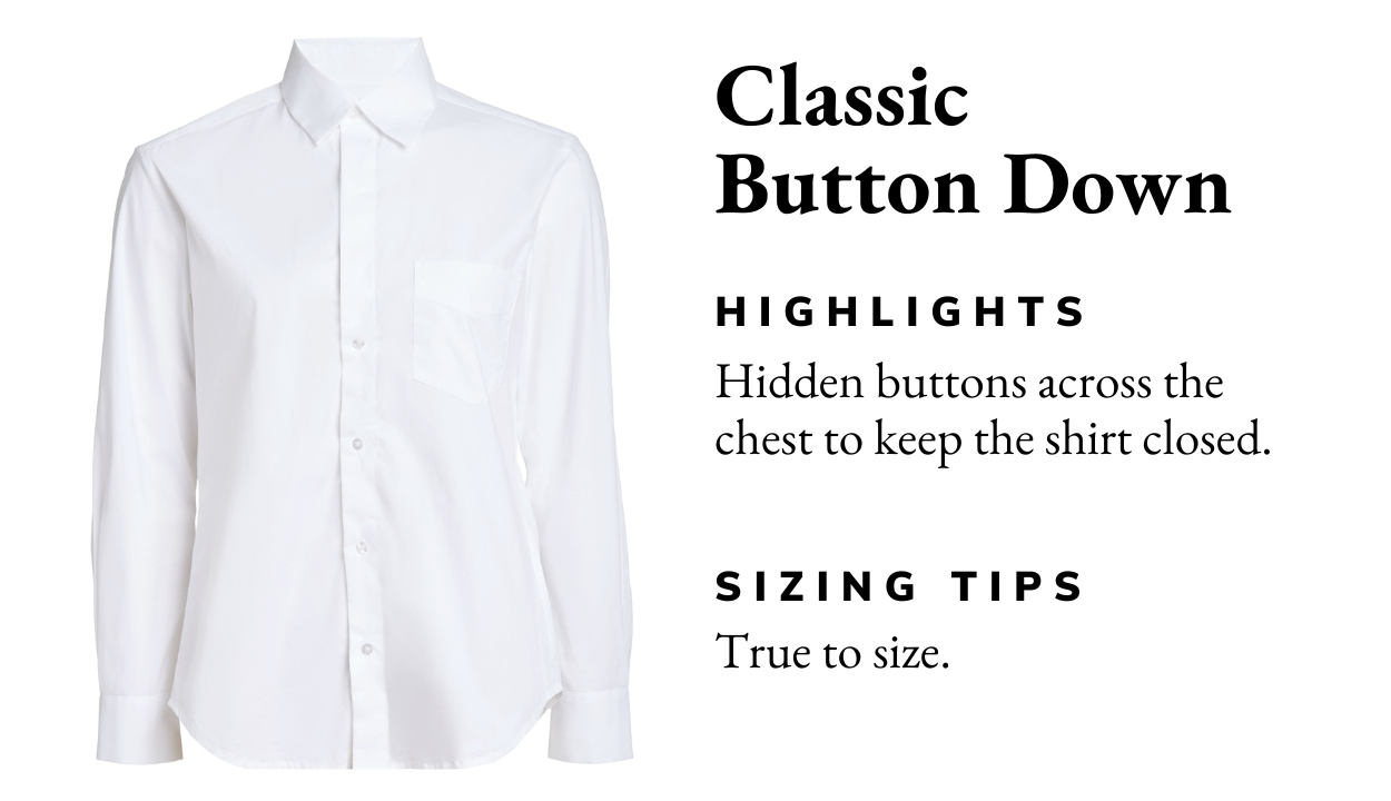 White Classic Women's Button Down with Hidden Buttons // PerfectDD