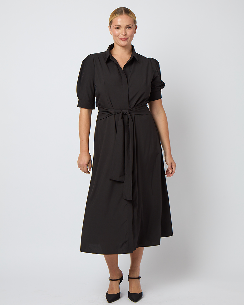 2-Way Short Sleeve Shirt Dress Black / L | PerfectDD 2-Way Short Sleeve Shirt Dress Black / L | PerfectDD