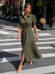 2-Way Short Sleeve Shirt Dress