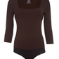3/4 Sleeve Square Neck Bodysuit