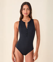 The Malibu One Piece - Eco Nylon - Black - Classic - Full Coverage