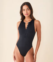 The Malibu One Piece - Eco Nylon - Black - Classic - Cheeky
