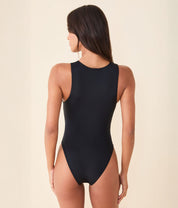The Malibu One Piece - Eco Nylon - Black - Classic - Cheeky