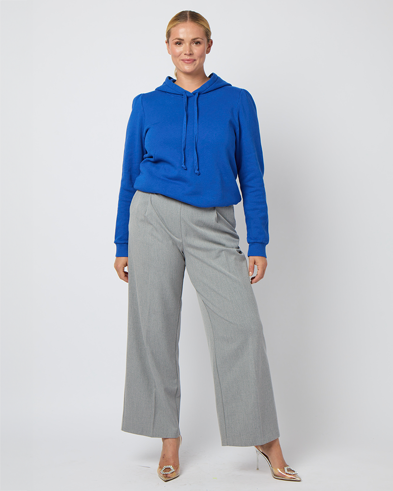 F*F様 Ashley Williams クロップド パーカー ブルー S Charisse L/S Sweatshirt Flattering for Fuller Busts in Cobalt Blue