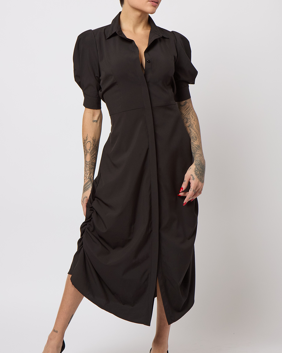 2-Way Short Sleeve Shirt Dress