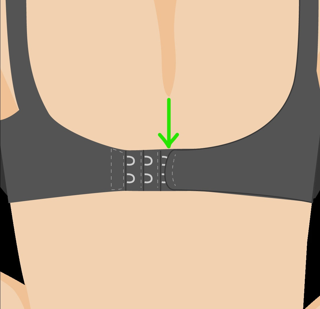 Bra brand hook start at the loosest hook
