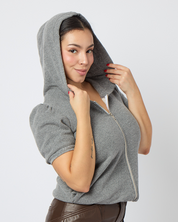 Katie Short Sleeve Zip Hoodie