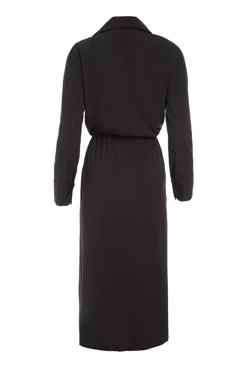 Long Sleeve Shirt Dress - FINAL SALE Black / L | PerfectDD Long Sleeve Shirt Dress - FINAL SALE Black / L | PerfectDD