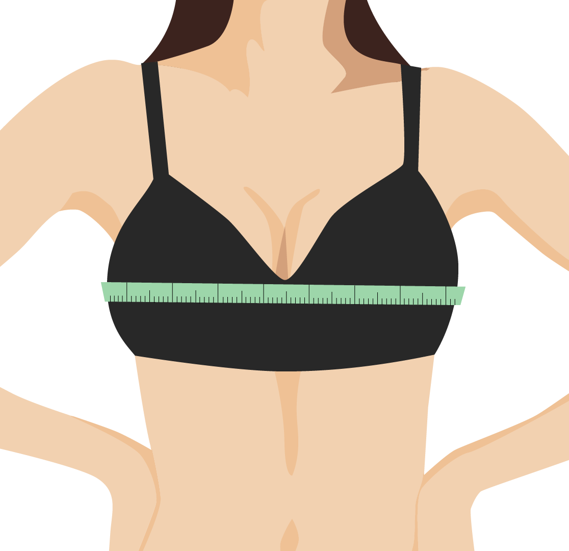 Bra Tape Measure across apex of boobs