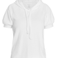 Flat lay of white cotton short sleeve sweatshirt