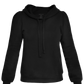 Flat lay of black cotton fleece long sleeve sweatshirt