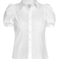 Flat lay of white cotton short sleeve button down 