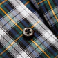 Branded Perfectdd button detail on plaid cotton long sleeve classic button down 