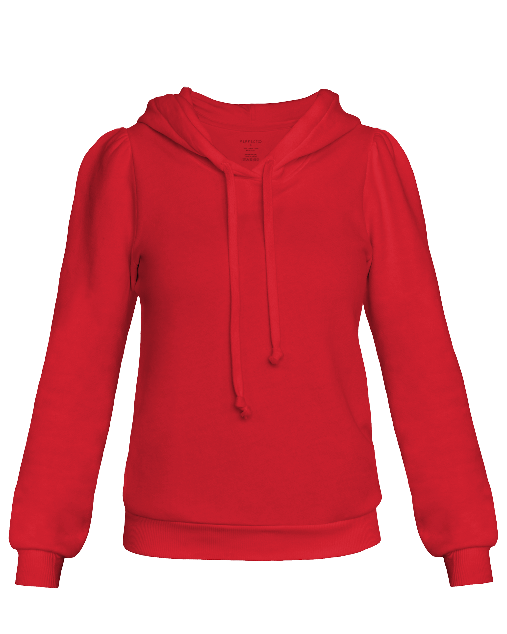 Flat lay of Varsity Red cotton fleece long sleeve sweatshirt