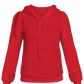 Flat lay of Varsity Red cotton fleece long sleeve sweatshirt