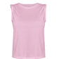Front flat lay of Pink pima cotton muscle tee