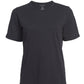 Front flat lay of black cotton rolled sleeve tshirt
