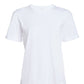 Front flat lay of white cotton rolled sleeve tshirt